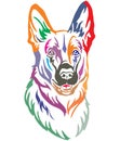 Colorful decorative portrait of Dog Shepherd vector illustration