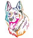 Colorful decorative portrait of Dog Shepherd 3 vector illustration Royalty Free Stock Photo