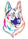 Colorful decorative portrait of German shepherd vector illustration