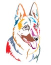 Colorful decorative portrait of German Shepherd vector illustration Royalty Free Stock Photo