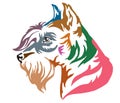 Colorful decorative portrait of Dog Miniature Schnauzer vector i
