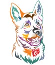 Colorful decorative portrait of puppy German Shepherd Dog vector illustration Royalty Free Stock Photo