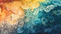 Colorful Decorative Swirling Design Background Illustration
