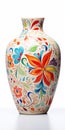 Colorful Decorative Vase With Intricate Floral Patterns