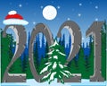 Colorful decorative winter background of the holiday new year