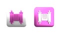 Colorful Decree, paper, parchment, scroll icon icon isolated on white background. Chinese scroll. Square button. 3D