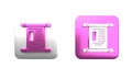 Colorful Decree, paper, parchment, scroll icon icon isolated on white background. Chinese scroll. Square button. 3D