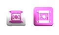 Colorful Decree, paper, parchment, scroll icon icon isolated on white background. Square button. 3D render illustration