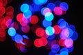 Colorful defocused bokeh of nightlights . blurry effect background . Royalty Free Stock Photo