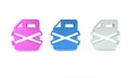Colorful Delete file document icon isolated on white background. Rejected document icon. Cross on paper. Minimalism
