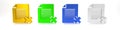 Colorful Delete file document icon isolated on white background. Rejected document icon. Cross on paper. Minimalism