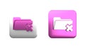 Colorful Delete folder icon isolated on white background. Folder with recycle bin. Delete or error folder. Close