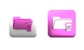Colorful Delete folder icon isolated on white background. Folder with recycle bin. Delete or error folder. Close