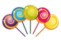 Colorful delicious lollipop collection