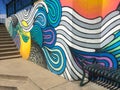 Colorful Denver Colorado city street mural