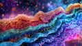 A colorful depiction of the Golgi apparatus a stacked series of flattened membranes responsible for modifying sorting Royalty Free Stock Photo