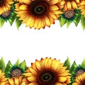 colorful design with detailed sunflower,leaves and buds ai generated