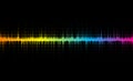 Halftone sound wave design with colorful gradient