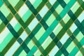 Abstract watercolor plaid pattern in shades of green with gold glitter accents Royalty Free Stock Photo