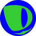 Colorful design Letter D Vactor and logo blue color background