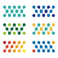 Colorful design molecule logo element. Royalty Free Stock Photo