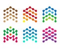 Colorful design molecule logo element. Royalty Free Stock Photo