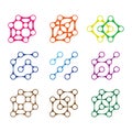 Colorful design molecule logo element.