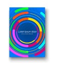 Brochure layout with colorful circles. Colorful design of poster with vivid circles and logo space in middle.