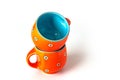 Colorful designer Ceramic tea cup Royalty Free Stock Photo