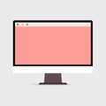 Colorful desktop computer monitor empty screen vector illustration