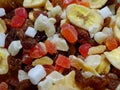 A detail of mixed dry fruits