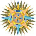 Colorful detailed compass