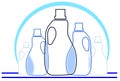 Colorful Detergent bottles background Royalty Free Stock Photo