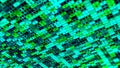 Colorful diagonal parallel rows of flickering and changing digital data. Animation. Abstract hacking program trying to Royalty Free Stock Photo