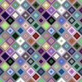 Colorful diagonal square tile mosaic pattern background - seamless graphic Royalty Free Stock Photo