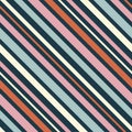 Colorful diagonal stripes seamless pattern. Simple vector texture with lines Royalty Free Stock Photo