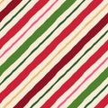 Colorful diagonal stripes vector seamless pattern. Modern playful versatile hand drawn bright wavy stripes repeat design Royalty Free Stock Photo