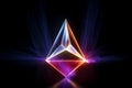 Colorful diamond with black background and bright light coming from it. Generative AI