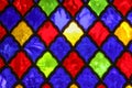 Colorful diamond pattern stained glass Royalty Free Stock Photo