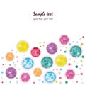 Colorful diamonds greeting card vector background Royalty Free Stock Photo