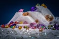 colorful diamonds on turning Showcase Royalty Free Stock Photo