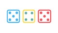 Colorful Dice Set Vector Game Elements, vector design Generative AI Royalty Free Stock Photo