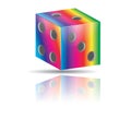 Colorful dice. Vector illustration decorative background design