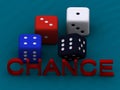Colorful dice and word chance Royalty Free Stock Photo