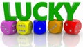 Colorful Dices with Lucky concept