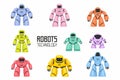 Colorful Different Robots set Royalty Free Stock Photo