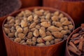 Colorful different spices, herbs in the spice market in Egypt Royalty Free Stock Photo