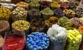 Colorful different spices in the spice market souk in old Dubai Royalty Free Stock Photo