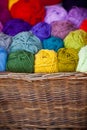 Colorful different wool thread balls Royalty Free Stock Photo