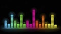 Colorful Digital Audio Equalizer Display on Black Background Royalty Free Stock Photo